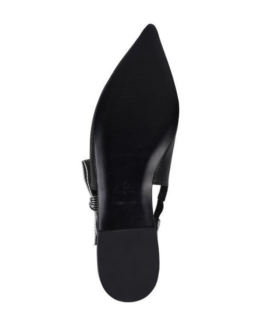 Zigi Black Complete Pointed Toe Slingback Flat