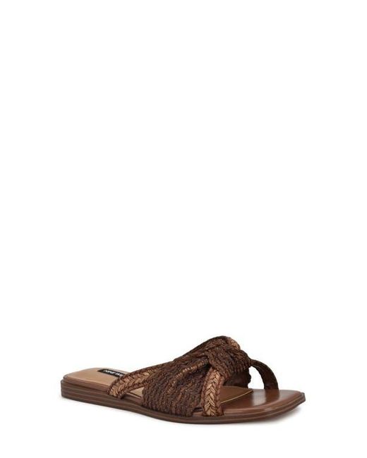 Nine West Brown Omansa Slide Sandal