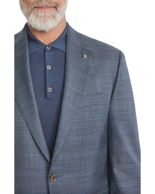 Jack Victor Blue Essence Windowpane Wool Suit for men