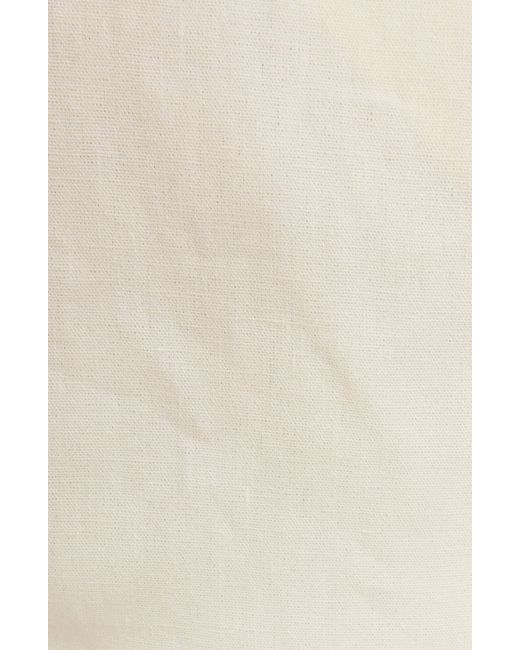 Chloé White Bow Accent One-shoulder Linen Canvas Jumpsuit
