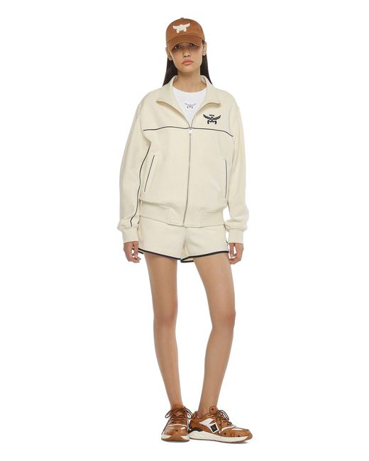 MCM White Essential Logo Ponte Track Jacket for men