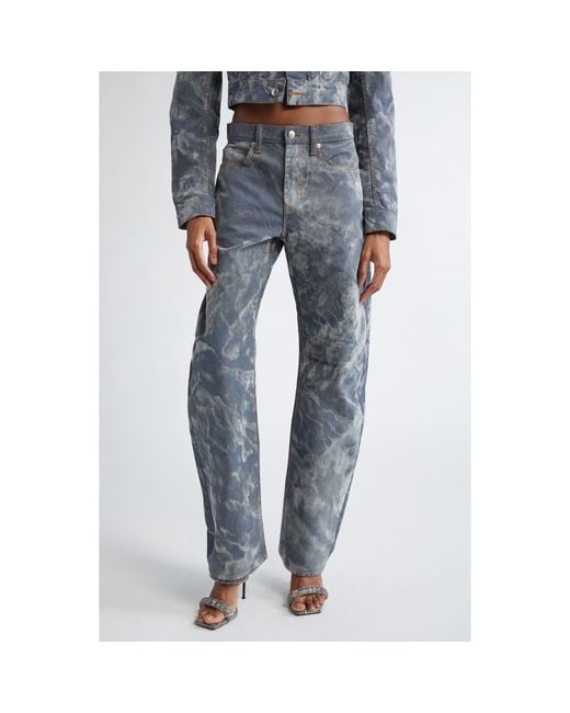 デニム・ジーパン Alexander Wang Baloon jeans Logo-Embossed Balloon Jeans in VINTAGE LIGHT INDIGO