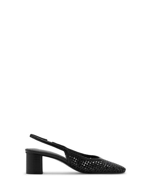 Mango Black Braided Slingback Pump