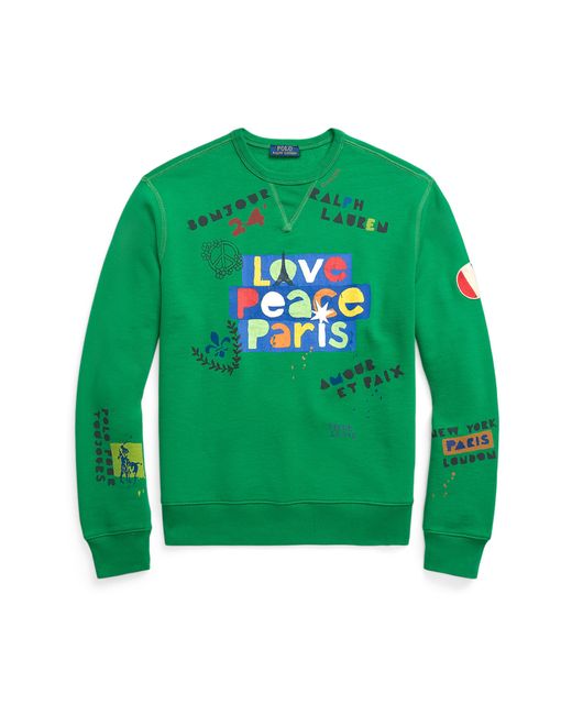 Polo Ralph Lauren Green Paris Graphic Sweatshirt for men