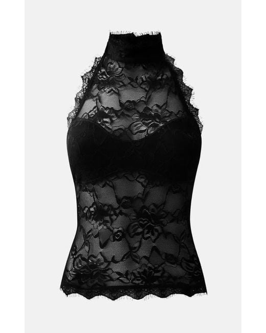 OW Collection Black Selah Lace Top