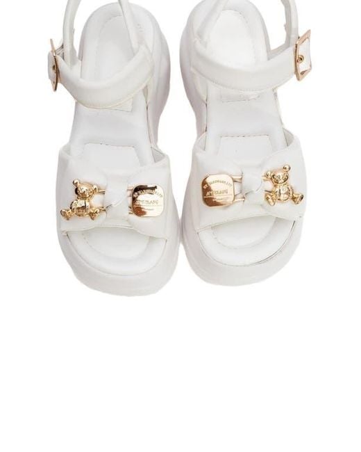 Prologue Shoes White Merida Buckle Platform Sandal