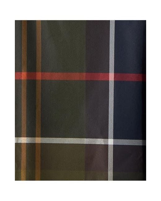Barbour Black Tartan Showerproof Packable Poncho for men