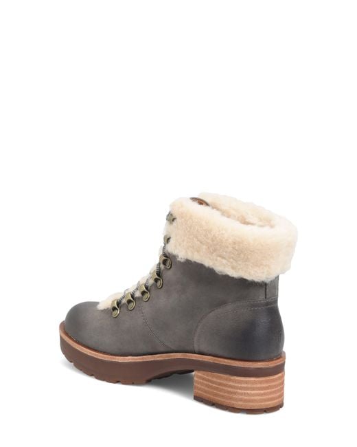 KorkEase Winslet Genuine Shearling Trim Bootie in Brown Lyst