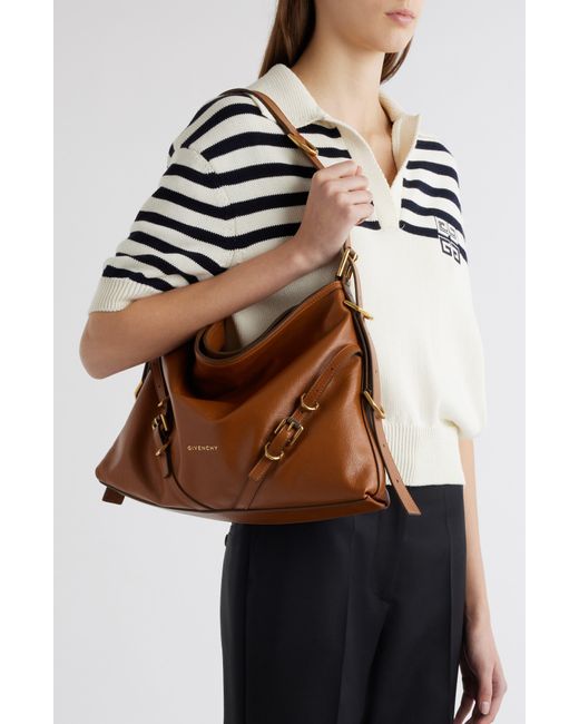 Givenchy Brown Medium Voyou Leather Hobo Bag