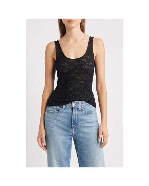 Rails Women's Black Donya Lace Scoop Neck Tank