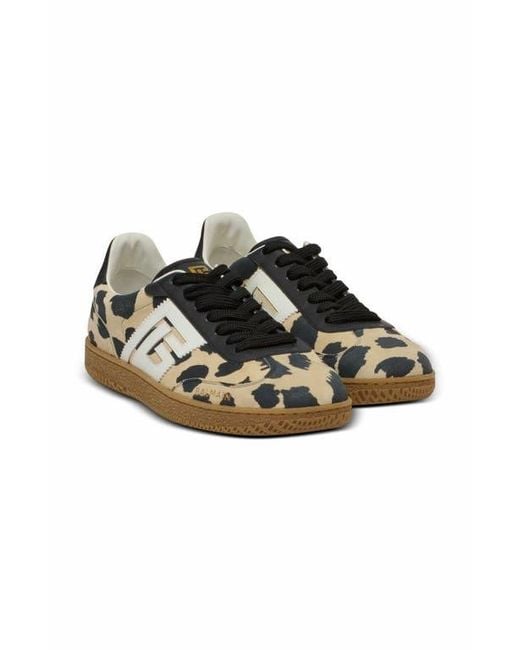 Balmain Black Swan Leopard Print Suede Leather Trainers
