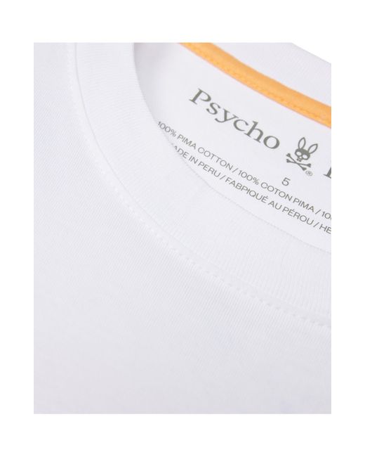 Psycho Bunny White Floyd Graphic T-shirt for men