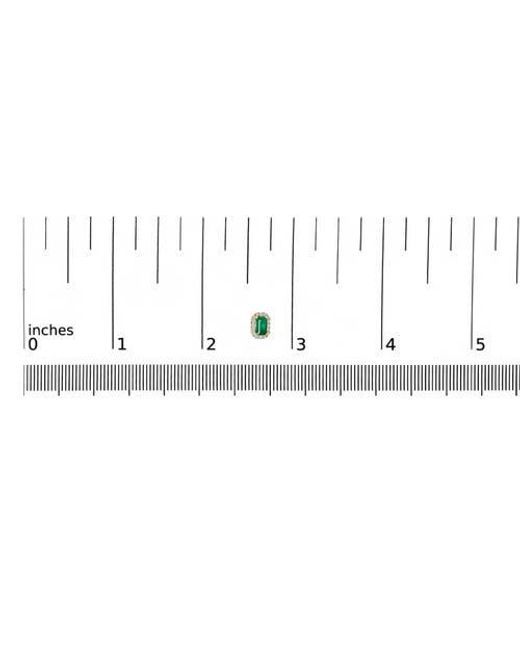 Haus of Brilliance Green 10K 5X3Mm Emerald-Cut Gemstone And 1/7 Cttw Diamond Halo Octagonal Stud Earrings