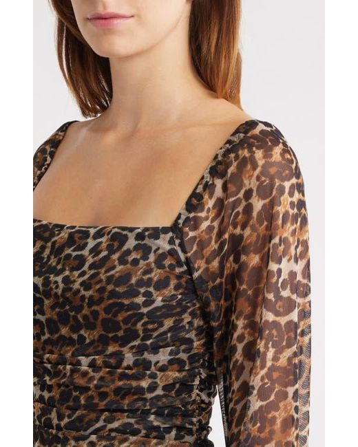 Jump Apparel Black Leopard Print Long Sleeve Minidress