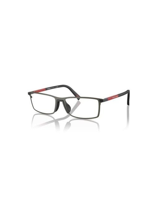 Prada Linea Rossa Gray 55Mm Rectangle Optical Glasses for men