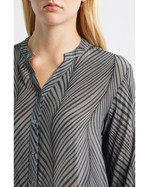 Apny Black Abstract Print Button-Up Shirt