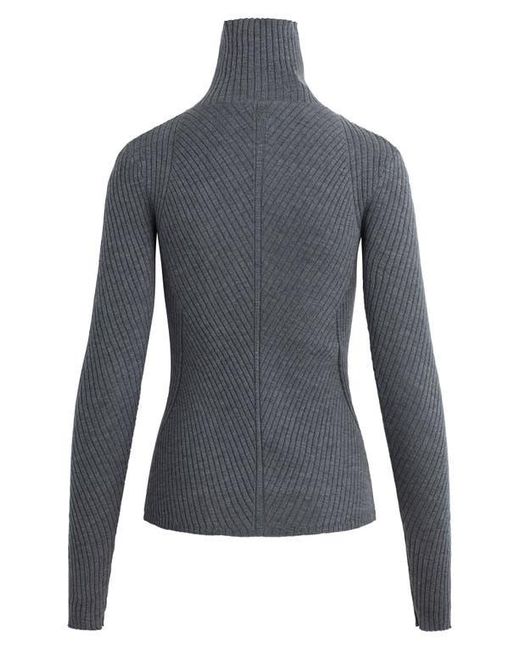 FAVORITE DAUGHTER Gray Be Your Girl Turtleneck Merino Wool Blend Sweater
