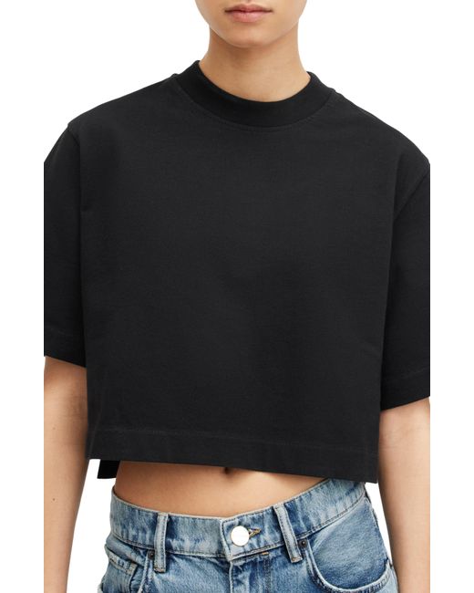 AllSaints Black Lottie Crop T-shirt