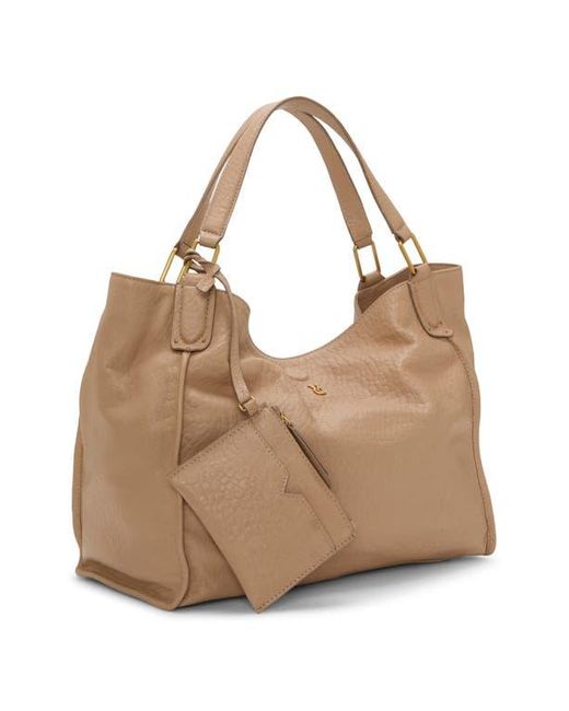 Vince Camuto Brown Deena Embossed Leather Tote