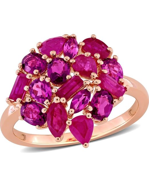 Julianna B Pink Ruby & Cluster Cocktail Ring