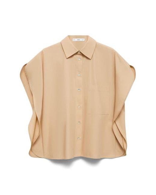 Mango Natural Oversize Button-Up Shirt