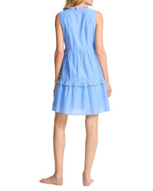 Tommy Bahama Blue Pintuck Sleeveless Cotton Voile Cover-Up Dress