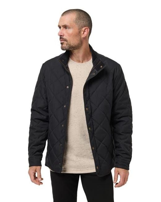 Travis Mathew Black Highlander Quilted Twill Jacket for men