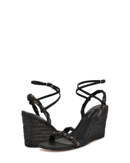Nine West Black Nashy Ankle Strap Espadrille Wedge Sandal