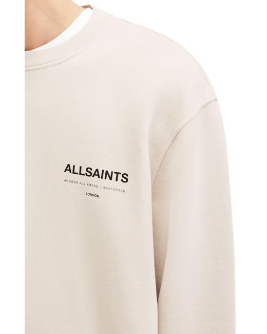 AllSaints Natural Access Cotton Graphic Sweatshirt for men