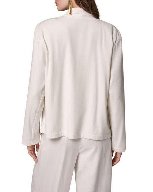 Donna Karan White Drape Front Jacket