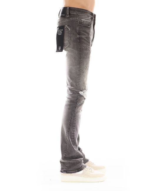 Cult Of Individuality Gray Lenny Ripped Bootcut Jeans for men