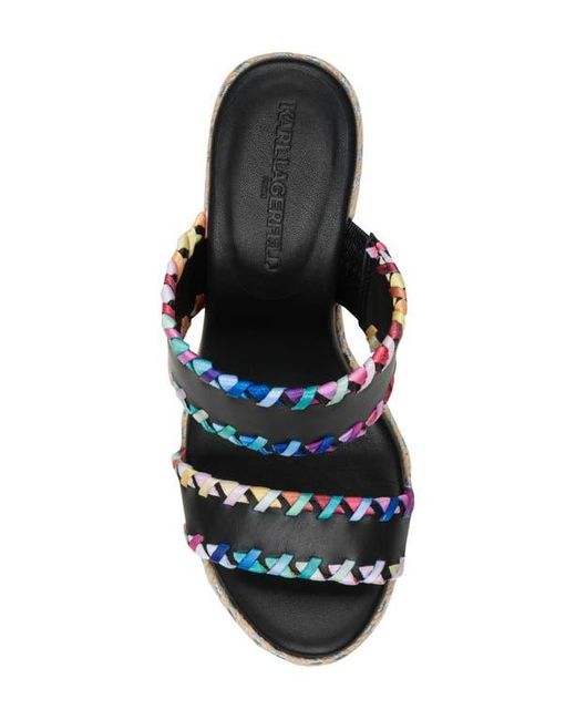 Karl Lagerfeld Black Charcel Wedge Sandal