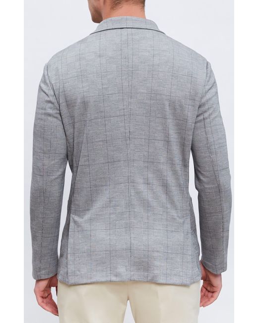 Emanuel Berg Gray Plaid Deconstructed Wool Blend Knit Sport Coat for men