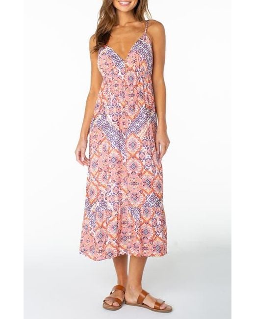 Roxy Red Warm Rays Midi Dress