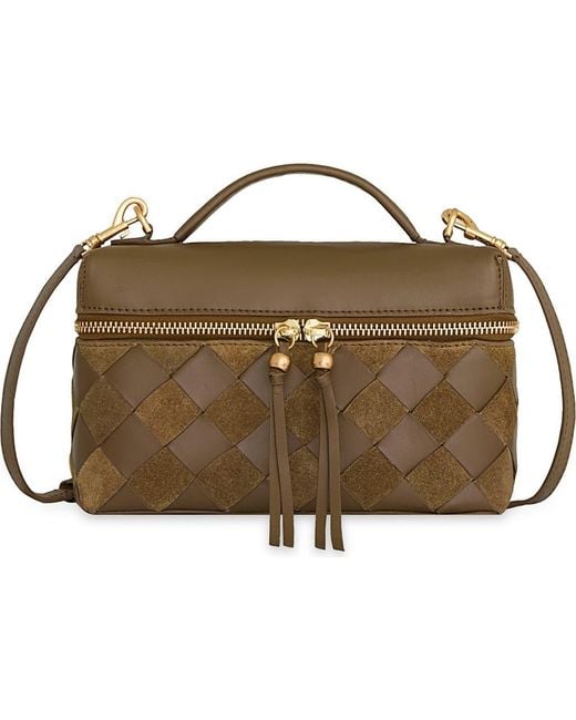 Rebecca Minkoff Brown Frankie Leather Train Case