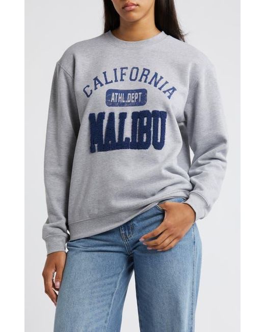 THE VINYL ICONS Malibu Varsity Graphic Sweatshirt in Blue Lyst