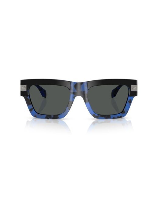 Versace Black 52Mm Rectangular Sunglasses for men