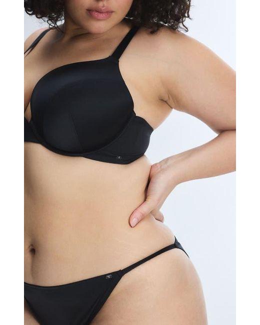 Savage x Fenty Black Slipp Satin Push-Up Plunge Bra