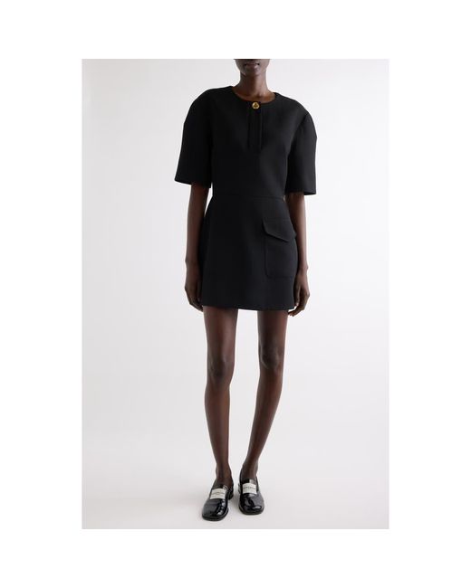 Givenchy Black Cocoon Wool Grain De Poudre Minidress