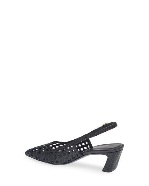 Stuart Weitzman White Stassi Woven Slingback Pump