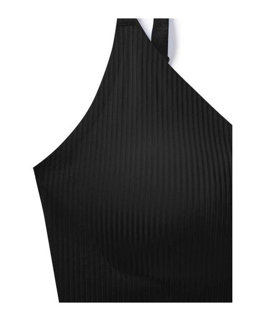 True & Co. Black Rib Triangle Bra
