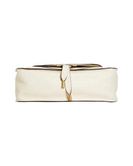 Chloé White Medium Marcie Calfskin Leather Satchel