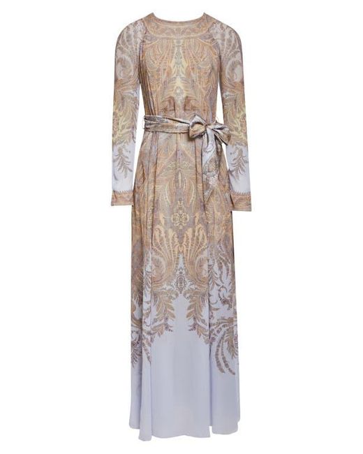Zimmermann White Hypnotic Paisley Long Sleeve Belted Maxi Dress