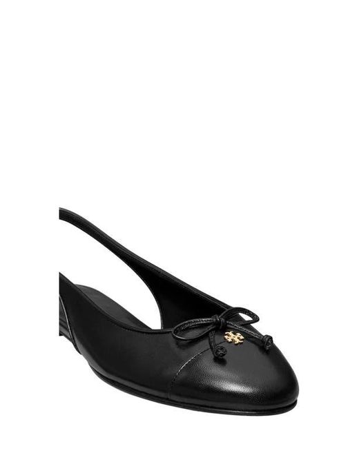 Tory Burch Black Slingback Cap Toe Flat