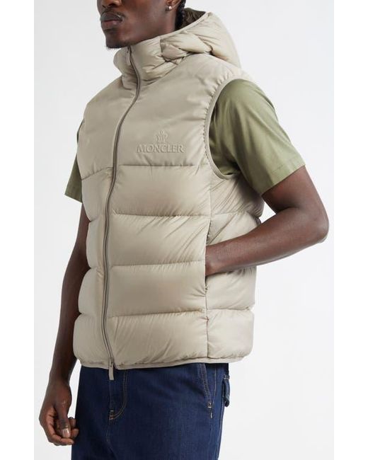 Moncler Gray Bresse Hooded Down Puffer Vest for men