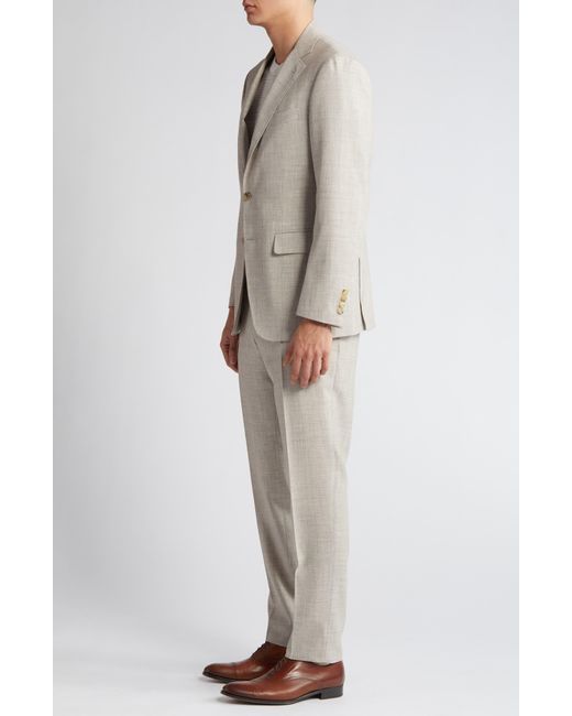Canali Natural Kei Trim Fit Slub Wool & Silk Blend Suit for men