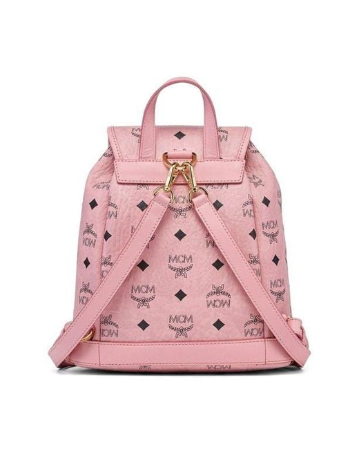 MCM Pink Mini Aren Drawstring Backpack
