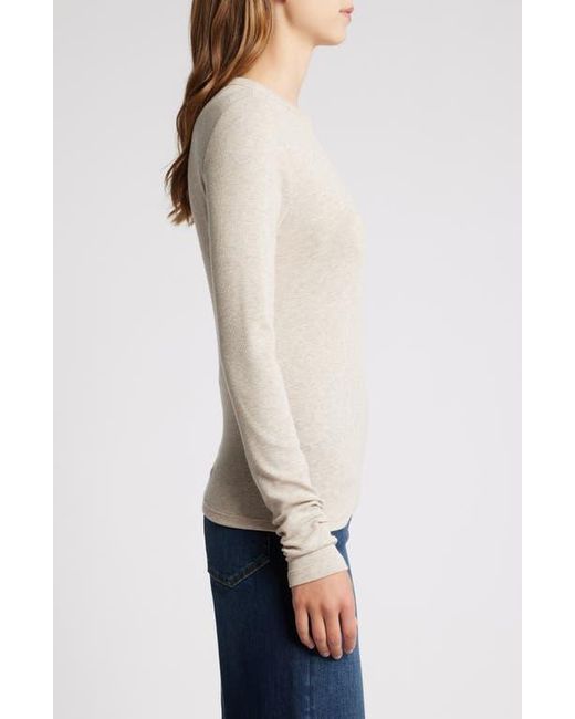 FRAME Blue Long Sleeve Shoulder Button T-Shirt