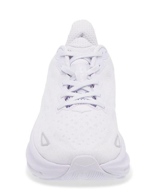 Hoka One One White Clifton 9 Running Shoe