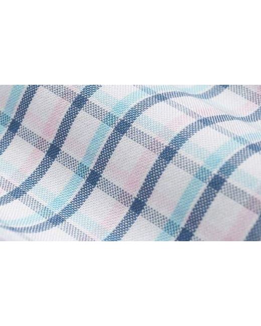 Brooks Brothers Blue Non-Iron Check Cotton Stretch Oxford Button-Down Shirt for men
